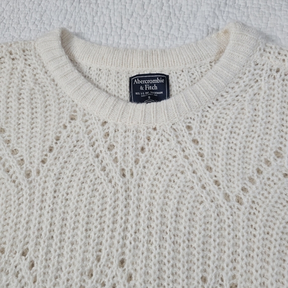 Abercrombie & Fitch Women's Wool Alpaca-Blend Crew Knit Sweater - Picture 5 of 9